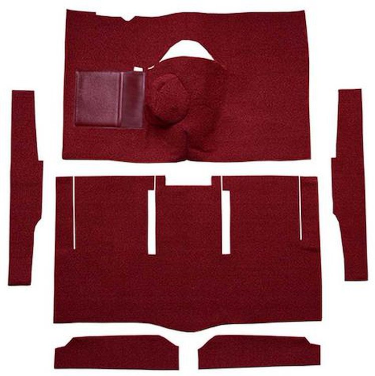 F9174815 1963-65 Falcon/Comet 2-Door Hardtop 8 Cyl w/ Floor Shift; Cut & Sewn; Loop Carpet; Kit; Maroon