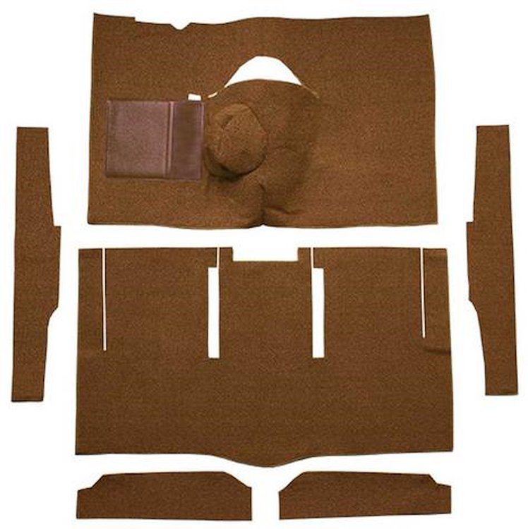 F9174818 1963-65 Falcon/Comet 2-Door Hardtop 8 Cyl w/ Floor Shift; Cut & Sewn; Loop Carpet; Kit; Dark Saddle