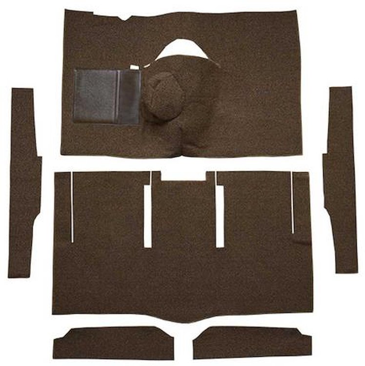 F9174830 1963-65 Falcon/Comet 2-Door Hardtop 8 Cyl w/ Floor Shift; Cut & Sewn; Loop Carpet; Kit; Dark Brown