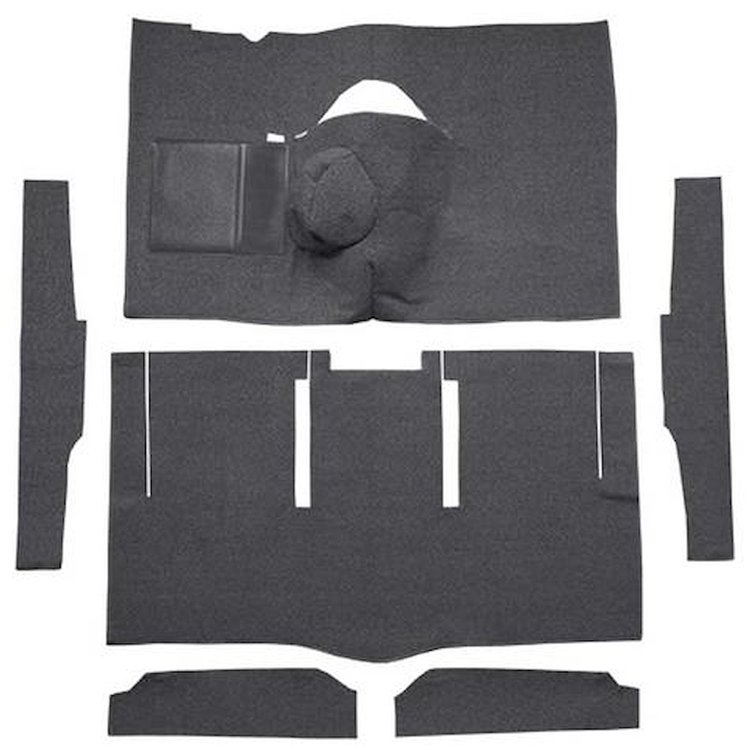 F9174847 1963-65 Falcon/Comet 2-Door Hardtop 8 Cyl w/ Floor Shift; Cut & Sewn; Loop Carpet; Kit; Gunmetal Gray