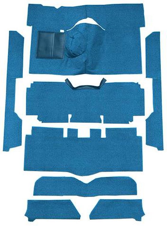 F9175004 1963-65 Falcon/Comet Convertible V8 w/ Floor Shift; Cut & Sewn; Loop Carpet; Kit; Bright Blue
