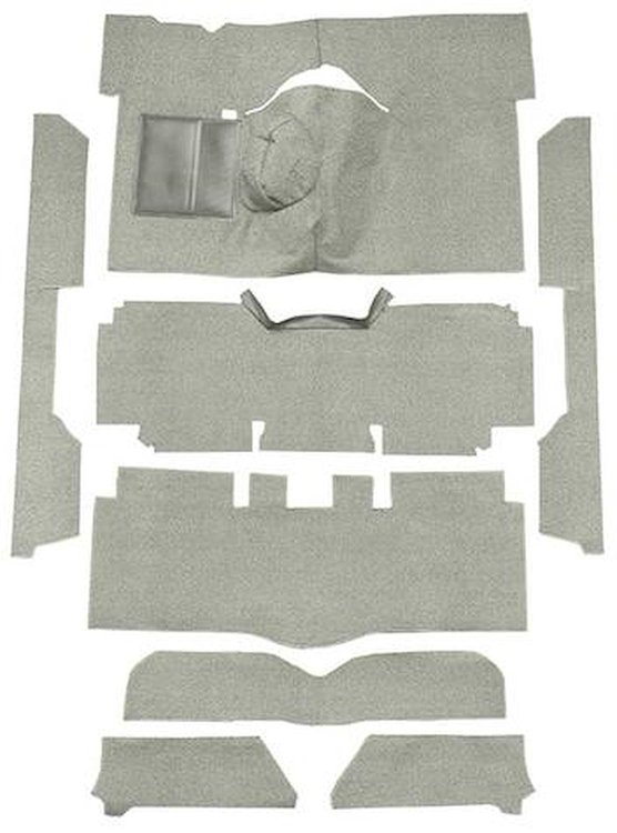 F9175023 1963-65 Falcon/Comet Convertible V8 w/ Floor Shift; Cut & Sewn; Loop Carpet; Kit; Silver