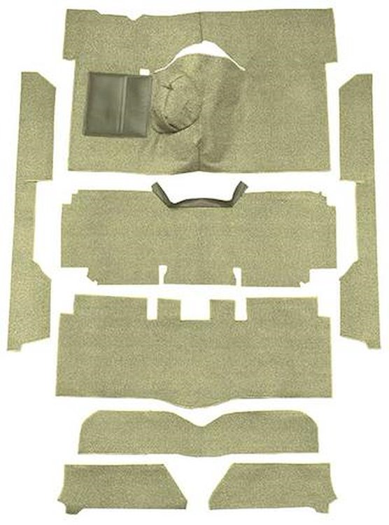 F9175044 1963-65 Falcon/Comet Convertible V8 w/ Floor Shift; Cut & Sewn; Loop Carpet; Kit; Fawn Sandalwood