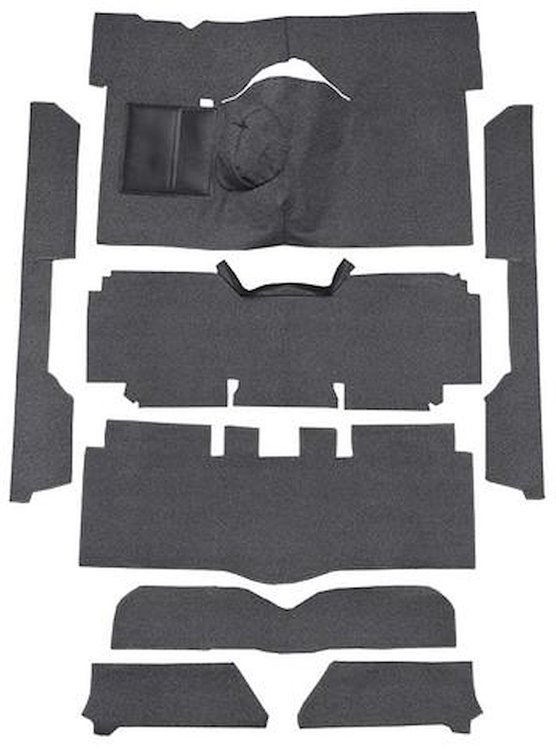 F9175047 1963-65 Falcon/Comet Convertible V8 w/ Floor Shift; Cut & Sewn; Loop Carpet; Kit; Gunmetal Gray