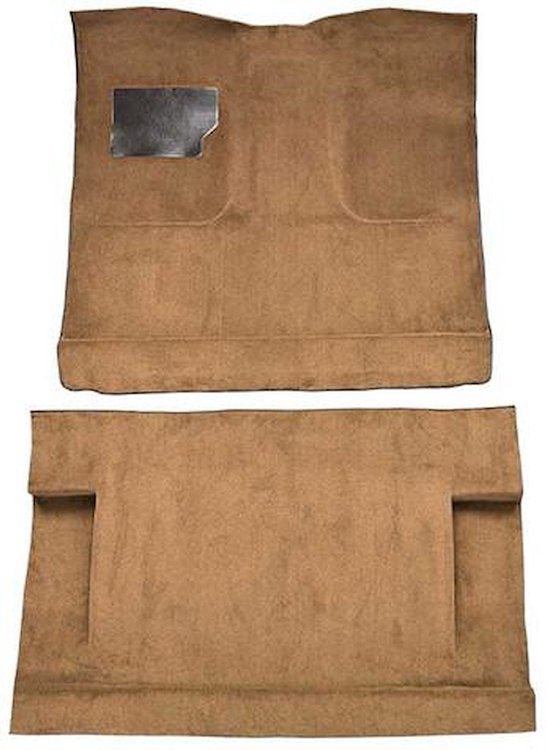 F9185318 1974-79 Ford F-Series Crew Cab w/ Low Tunnel; Molded; Cutpile Carpet; Kit; Dark Saddle