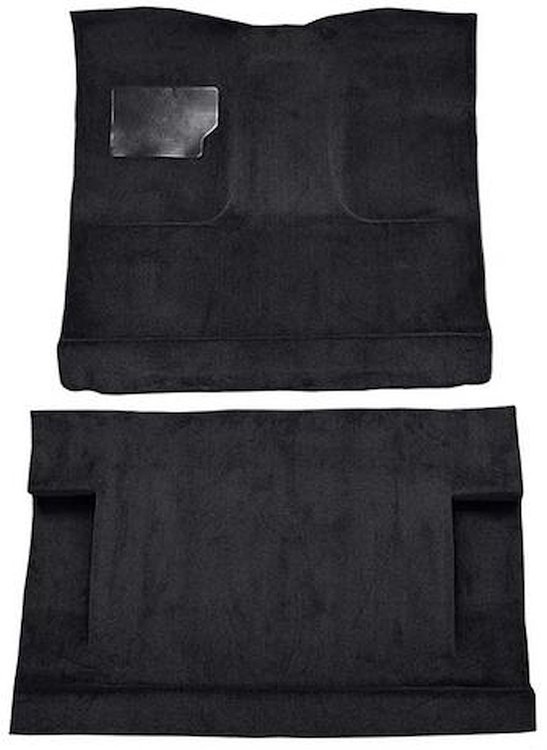 F9185401 1973 Ford F-250/F-350 Crew Cab; Low Tunnel Molded Loop Carpet; Kit; Black