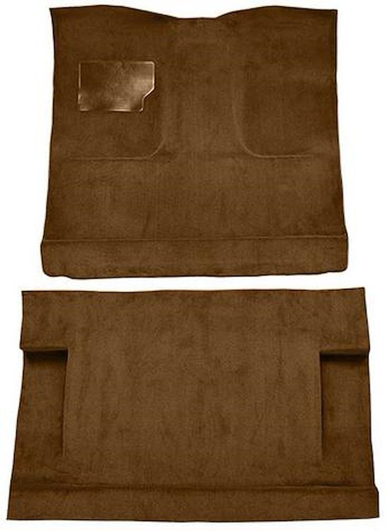 F9185418 1973 Ford F-250/F-350 Crew Cab; Low Tunnel Molded Loop Carpet; Kit; Dark Saddle