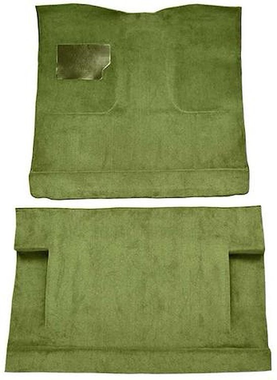 F9185419 1973 Ford F-250/F-350 Crew Cab; Low Tunnel Molded Loop Carpet; Kit; Moss Green
