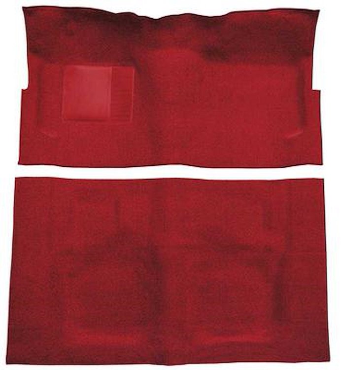 F9190502 1960-64 Galaxie/Fairlane 2-Door w/ Footwells & Column Shift; Loop Carpet; Kit; Red