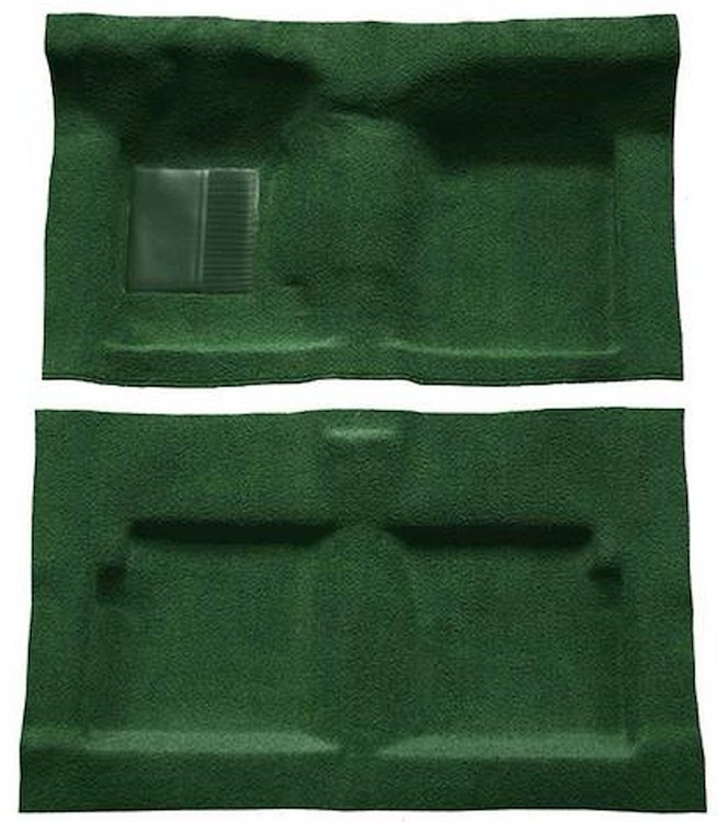 F9191313 1963-65 Falcon/Comet 2-Door Convertible w/ Column Shift Molded Loop Carpet; Kit; Dark Green