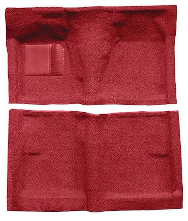 F9191502 1962-65 Fairlane/Mercury Meteor 2-Door Hardtop/Sedan w/ Column Shift; Full Molded Loop Carpet; Kit; Red