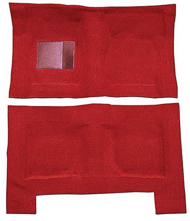 F9193902 1965-68 Galaxie/Full-Size 4-Door Sedan/Wagon w/ Column Shift - Molded Loop Carpet Kit - Red