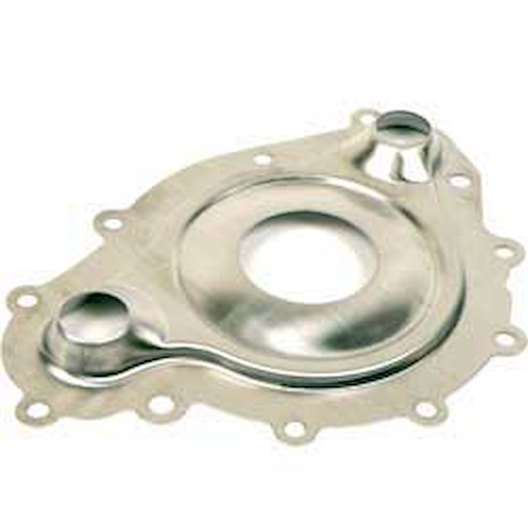 F921 1969-81 Pontiac V8; Timing/Water Pump Plate, Stainless Steel
