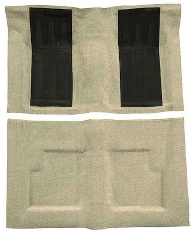 F9214444 1969-71 Ford Torino GT Convertible Automatic; Loop Carpet; Kit w/ 2; Black Inserts; Fawn Sandalwood