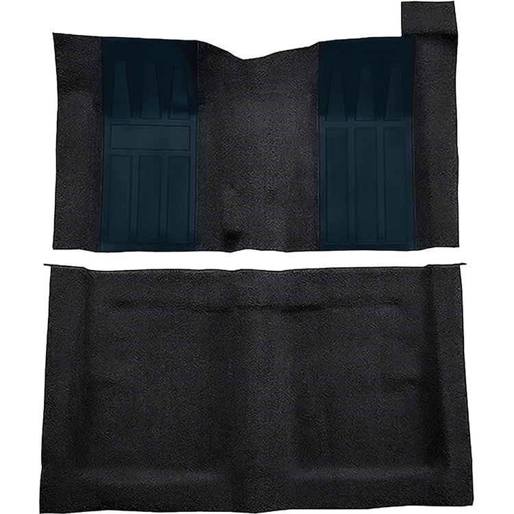 F9215201 1969-70 Torino 2-Door Hardtop/Ranchero GT 4-Speed; Loop Carpet; Kit w/ Dark Blue Inserts; Black