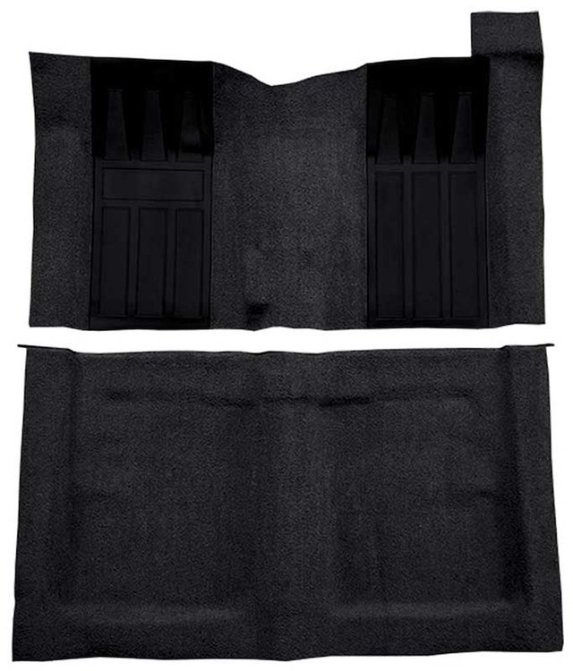 F9215501 1969-70 Torino 2-Door Hardtop/Ranchero GT 4-Speed; Loop Carpet; Kit w/ Aqua Inserts; Black