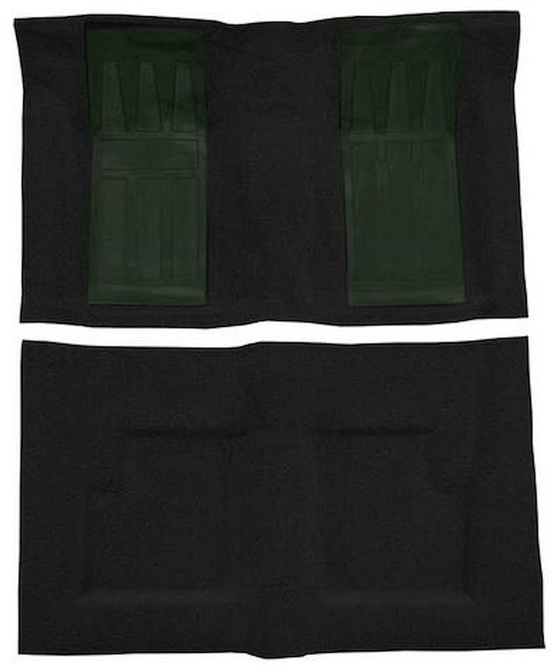 F9216601 1969 Ford Torino GT Convertible 4-Speed; Loop Carpet; Kit w/ 2 Dark Green Inserts; Black