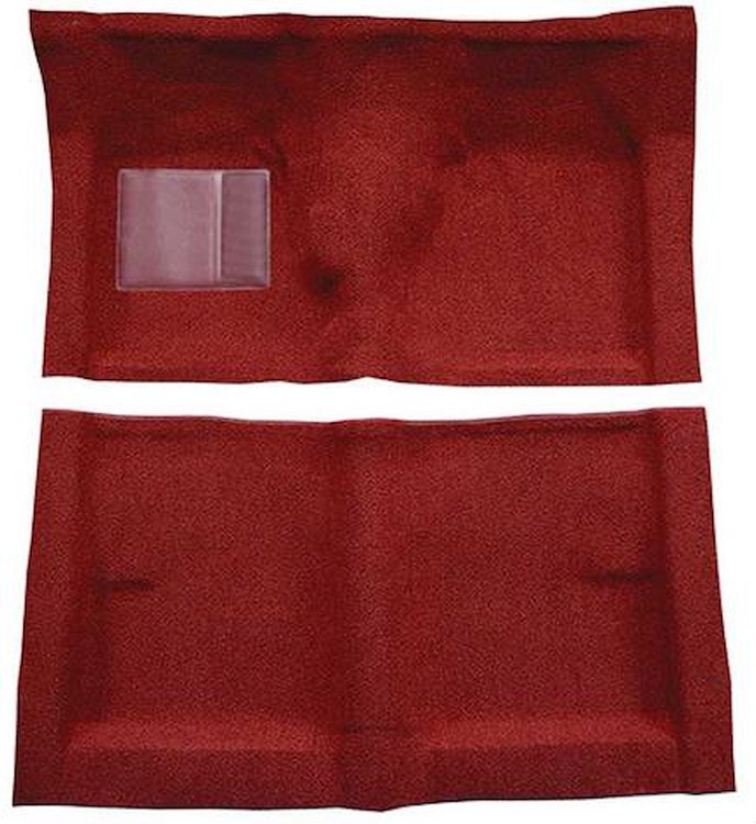 F9223402 1962-65 Fairlane/Meteor 2-Door Sedan Floor Shift; Full Molded Loop Carpet; Kit; Red