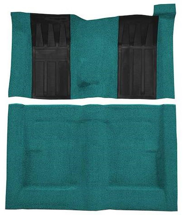 F9223706 1970-71 Ford Torino GT 2-Door Hardtop 4-Speed; Loop Carpet; Kit w/ 2; Black Inserts; Aqua