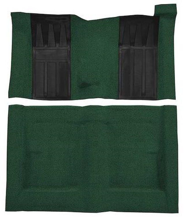 F9223713 1970-71 Ford Torino GT 2-Door Hardtop 4-Speed; Loop Carpet; Kit w/ 2; Black Inserts; Dark Green