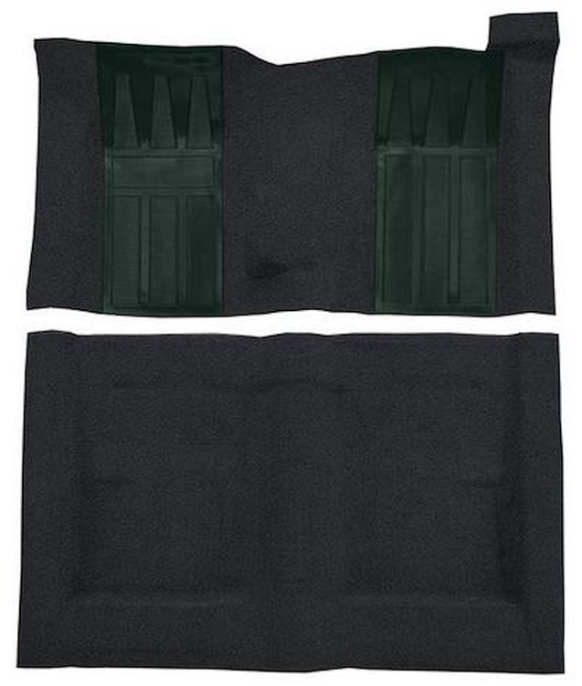 F9224001 1970-71 Ford Torino GT 2-Door Hardtop 4-Speed; Loop Carpet; Kit w/ Dark Green Inserts; Black