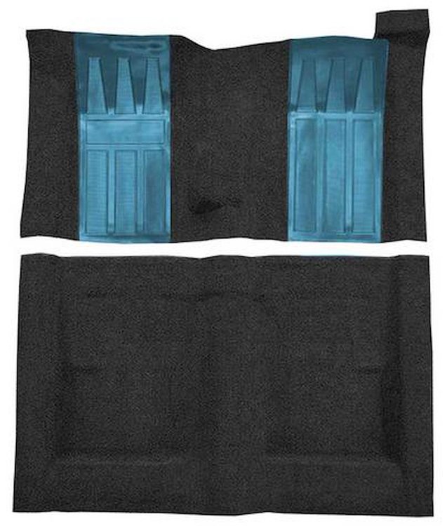 F9224101 1970-71 Ford Torino GT 2-Door Hardtop 4-Speed; Loop Carpet; Kit w/ Medium Blue Inserts; Black
