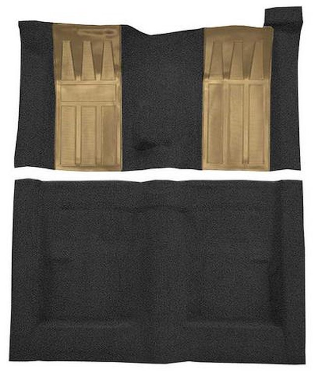 F9224301 1970-71 Ford Torino GT 2-Door Hardtop 4-Speed; Loop Carpet; Kit w/ Fawn Inserts; Black