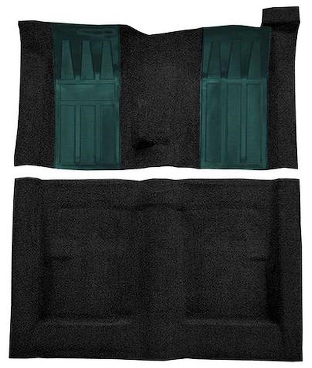 F9224401 1970-71 Ford Torino GT 2-Door Hardtop 4-Speed; Loop Carpet; Kit w/ 2 Aqua Inserts; Black