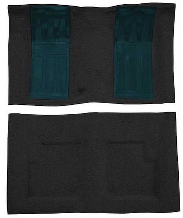 F9224601 1970-71 Ford Torino GT Convertible 4-Speed; Loop Carpet; Kit w/ 2 Aqua Inserts; Black
