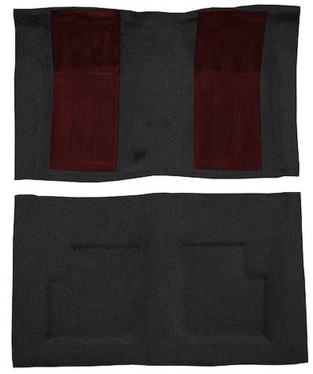 F9225001 1970-71 Ford Torino GT Convertible 4-Speed; Loop Carpet; Kit w/ Maroon Inserts; Black