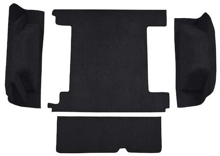 F9310901 1974-76 Ford Bronco w/ 2 Gas Tanks & Tailgate Lock; Cargo Area; Molded; Cutpile Carpet; Kit; Black