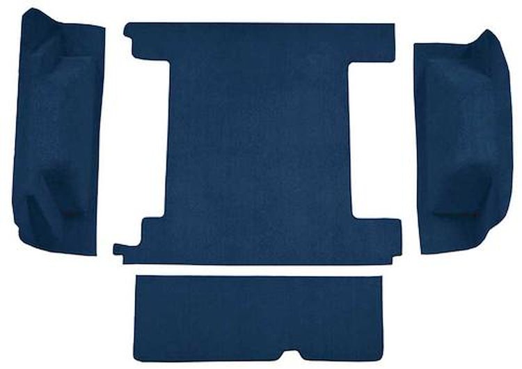 F9310908 1974-76 Ford Bronco w/ 2 Gas Tanks & Tailgate Lock; Cargo Area; Molded; Cutpile Carpet; Kit; Blue