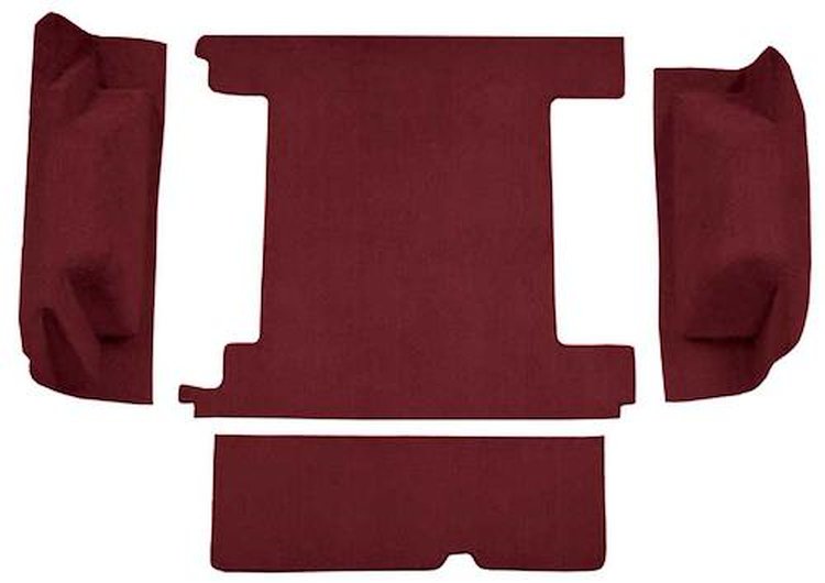 F9310915 1974-76 Ford Bronco w/ 2 Gas Tanks & Tailgate Lock; Cargo Area; Molded; Cutpile Carpet; Kit; Maroon