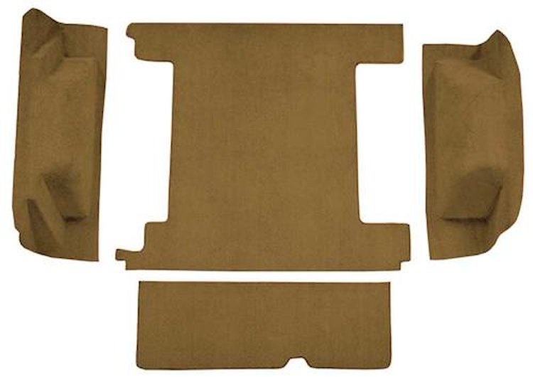 F9310937 1974-76 Ford Bronco w/ 2 Gas Tanks & Tailgate Lock; Cargo Area; Molded; Cutpile Carpet; Kit; Buckskin