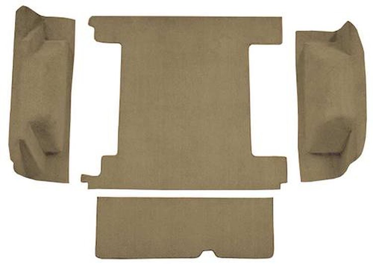 F9310944 1974-76 Ford Bronco w/ 2 Gas Tanks & Tailgate Lock; Cargo Area; Molded; Cutpile Carpet; Kit; Sandalwood