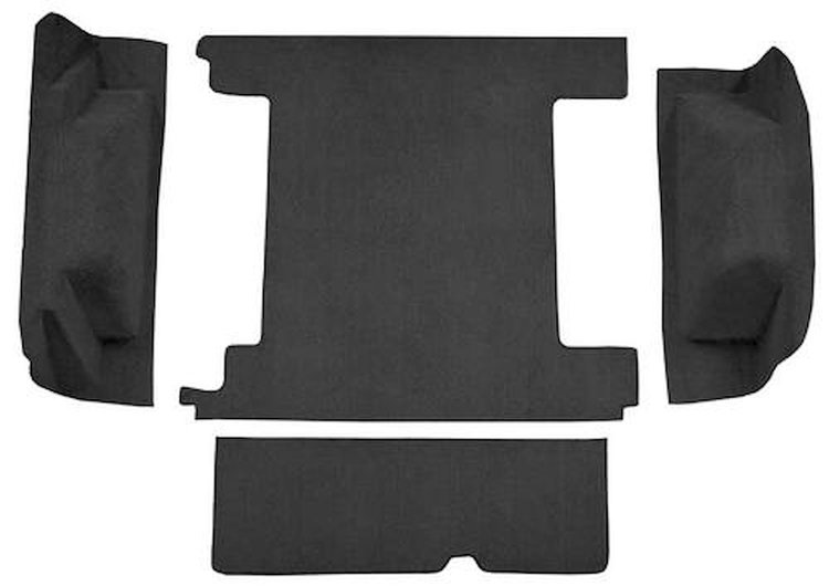 F9310957 1974-76 Ford Bronco w/ 2 Gas Tanks & Tailgate Lock; Cargo Area; Molded; Cutpile Carpet; Kit; Charcoal