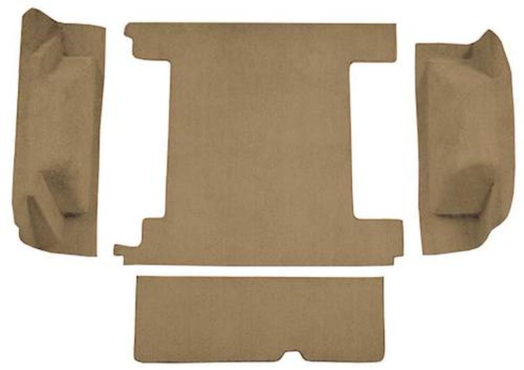 F9310969 1974-76 Ford Bronco w/ 2 Gas Tanks & Tailgate Lock; Cargo Area; Molded; Cutpile Carpet; Kit; Medium Saddle