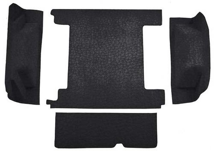 F9311001 1966-73 Ford Bronco w/ 2 Gas Tanks & Tailgate Lock Cargo Area; Loop Carpet; Kit; Black