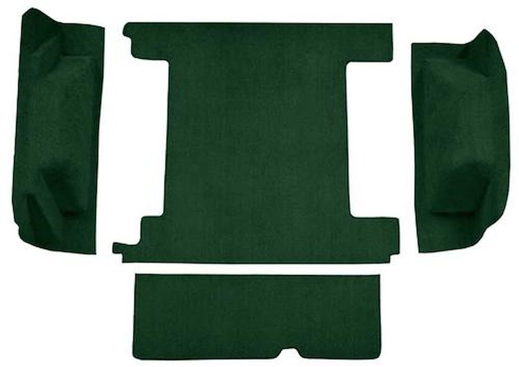 F9311013 1966-73 Ford Bronco w/ 2 Gas Tanks & Tailgate Lock Cargo Area; Loop Carpet; Kit; Dark Green