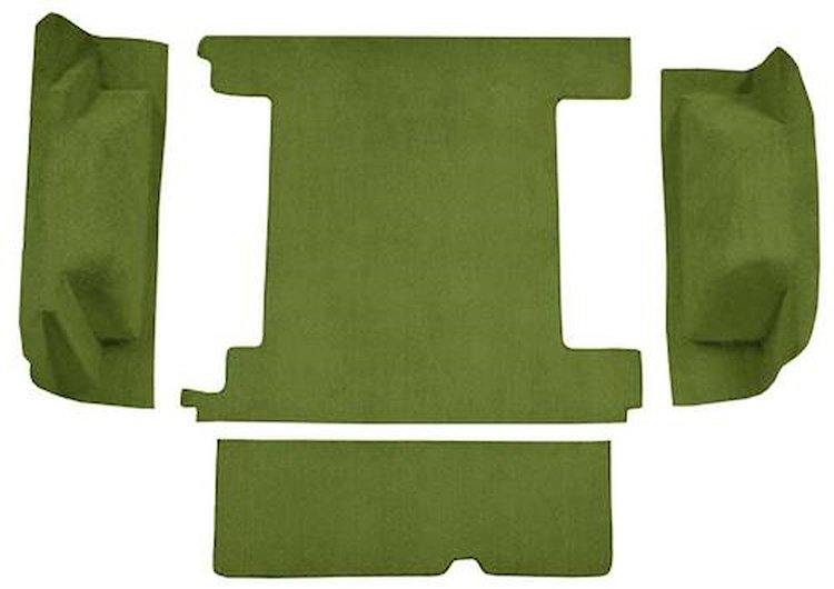 F9311019 1966-73 Ford Bronco w/ 2 Gas Tanks & Tailgate Lock Cargo Area; Loop Carpet; Kit; Moss Green