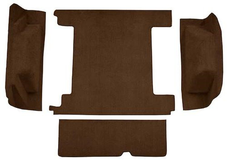 F9311030 1966-73 Ford Bronco w/ 2 Gas Tanks & Tailgate Lock Cargo Area; Loop Carpet; Kit; Dark Brown