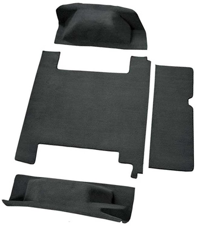 F9312101 1966-73 Ford Bronco w/ 1 Gas Tank & Tailgate Lock; Cargo Area; Loop Carpet; Kit; Black