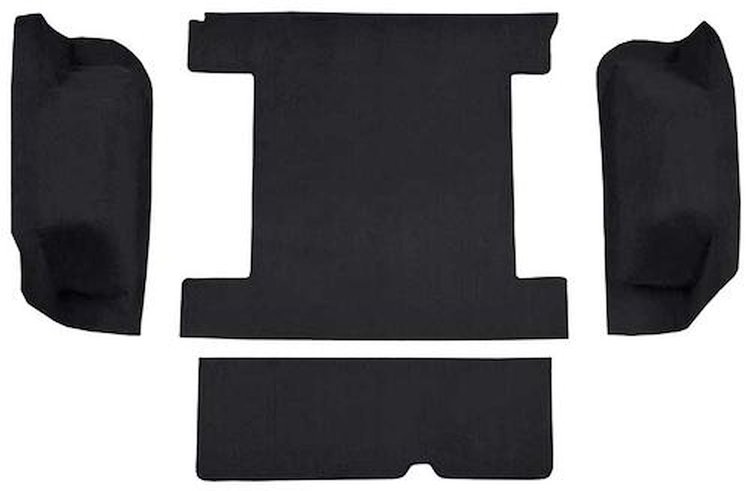 F9312201 1977 Ford Bronco w/ Tailgate Lock; Cargo Area; Molded; Cutpile Carpet; Kit; Black