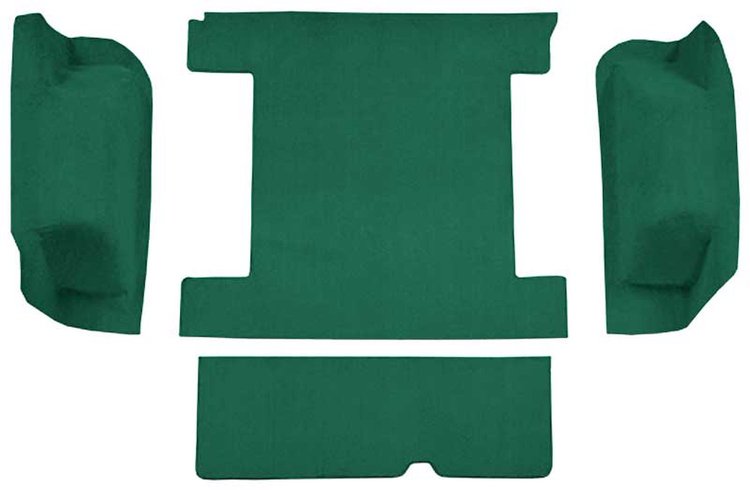 F9312214 1977 Ford Bronco w/ Tailgate Lock; Cargo Area; Molded; Cutpile Carpet; Kit; Light Jade Green