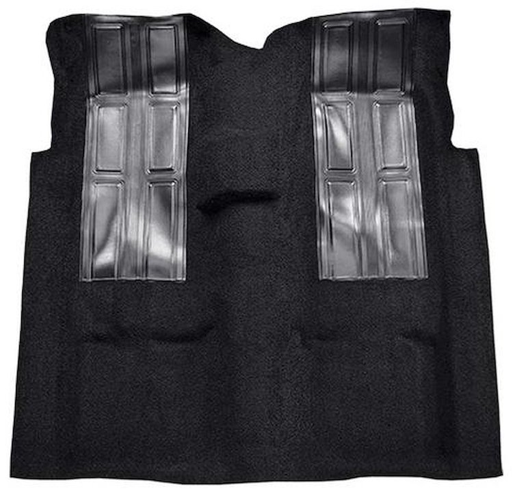 F9449201 1972-73 Ford Ranchero GT 4-Speed; Loop Carpet; Kit w/ 2; Black Inserts; Black