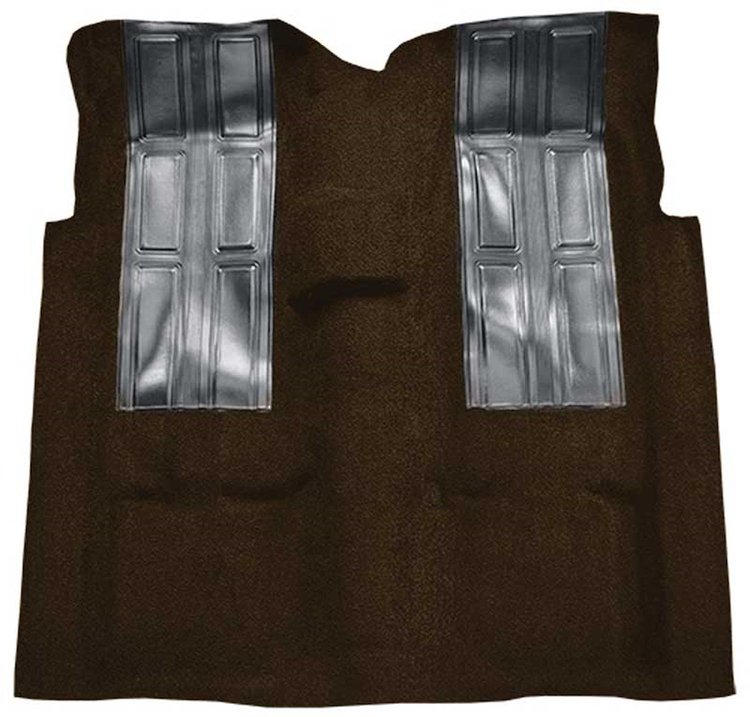 F9449230 1972-73 Ford Ranchero GT 4-Speed; Loop Carpet; Kit w/ 2; Black Inserts; Dark Brown