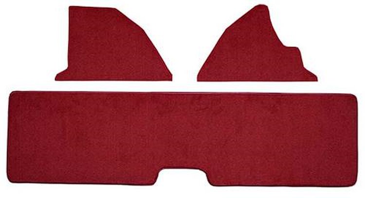 F9558321 1978-79 Ford Bronco; Tailgate Cover and Kick Panel Accessory Carpet Kit; Cutpile With Mass Backing; Oxblood