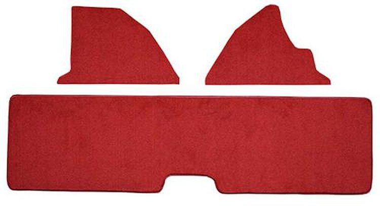 F9558392 1978-79 Ford Bronco; Tailgate Cover and Kick Panel Accessory Carpet Kit; Cutpile With Mass Backing; Flame Red