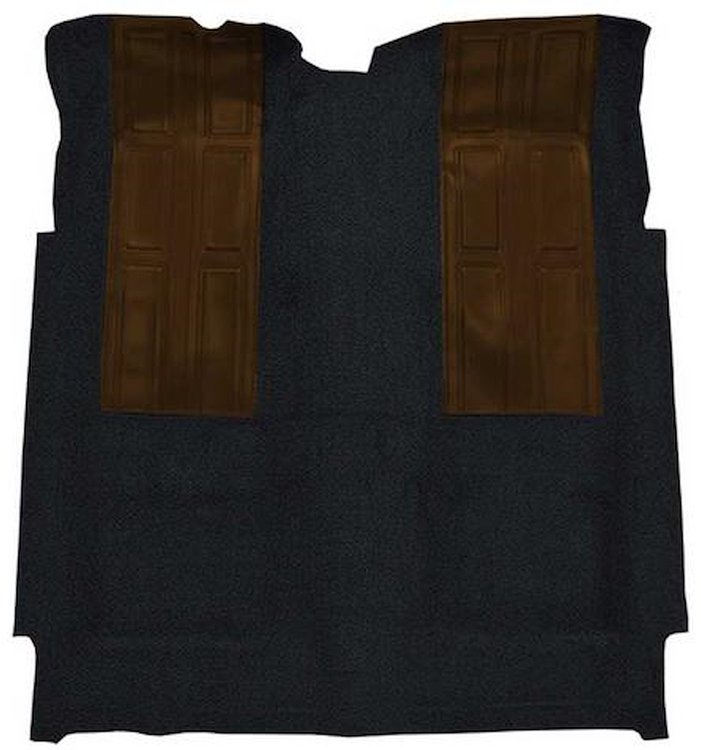 F9600801 1972-73 Ford Torino GT 2-Door Automatic; Loop Carpet; Kit w/ 2 Dark Saddle Inserts; Black