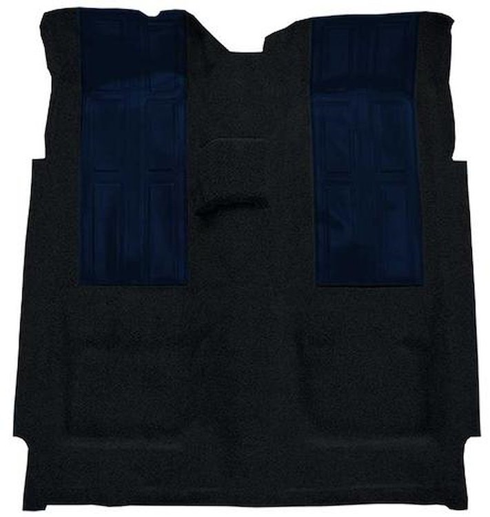 F9601801 1972-73 Ford Torino GT 2-Door 4-Speed; Loop Carpet; Kit w/ 2 Dark Blue Inserts; Black
